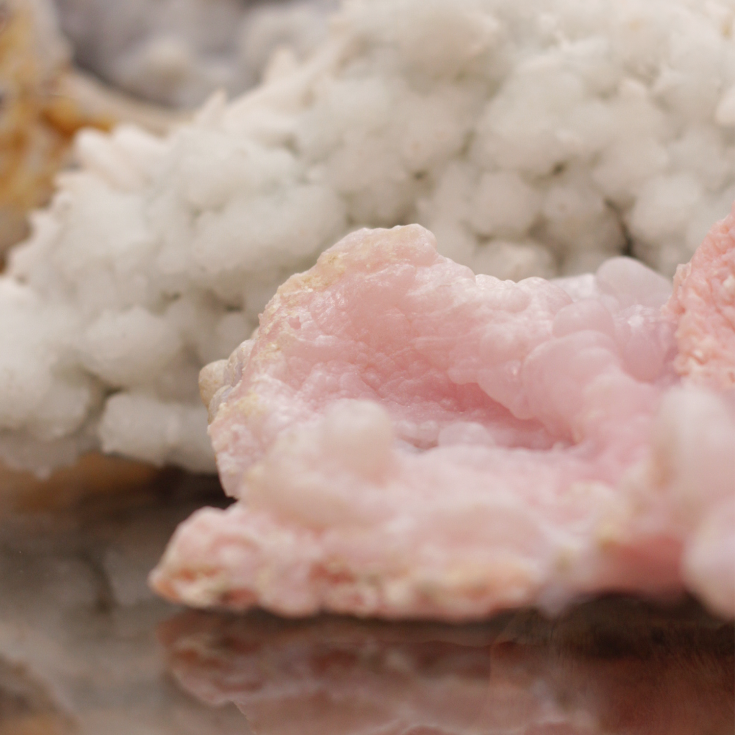 Grey chalcedony crystal showcasing its calming and harmonious energy, ideal for emotional balance and meditation.