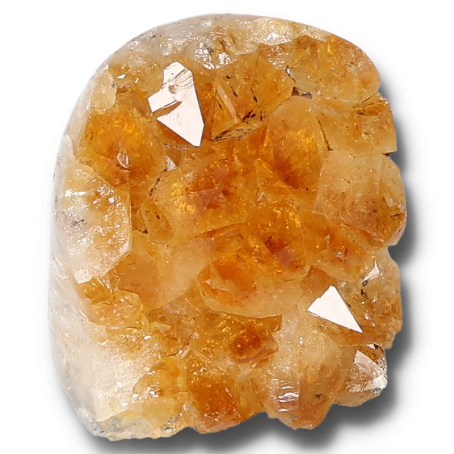 Raw citrine crystal cluster showcasing its vibrant golden hue and natural form, symbolizing abundance and positivity.