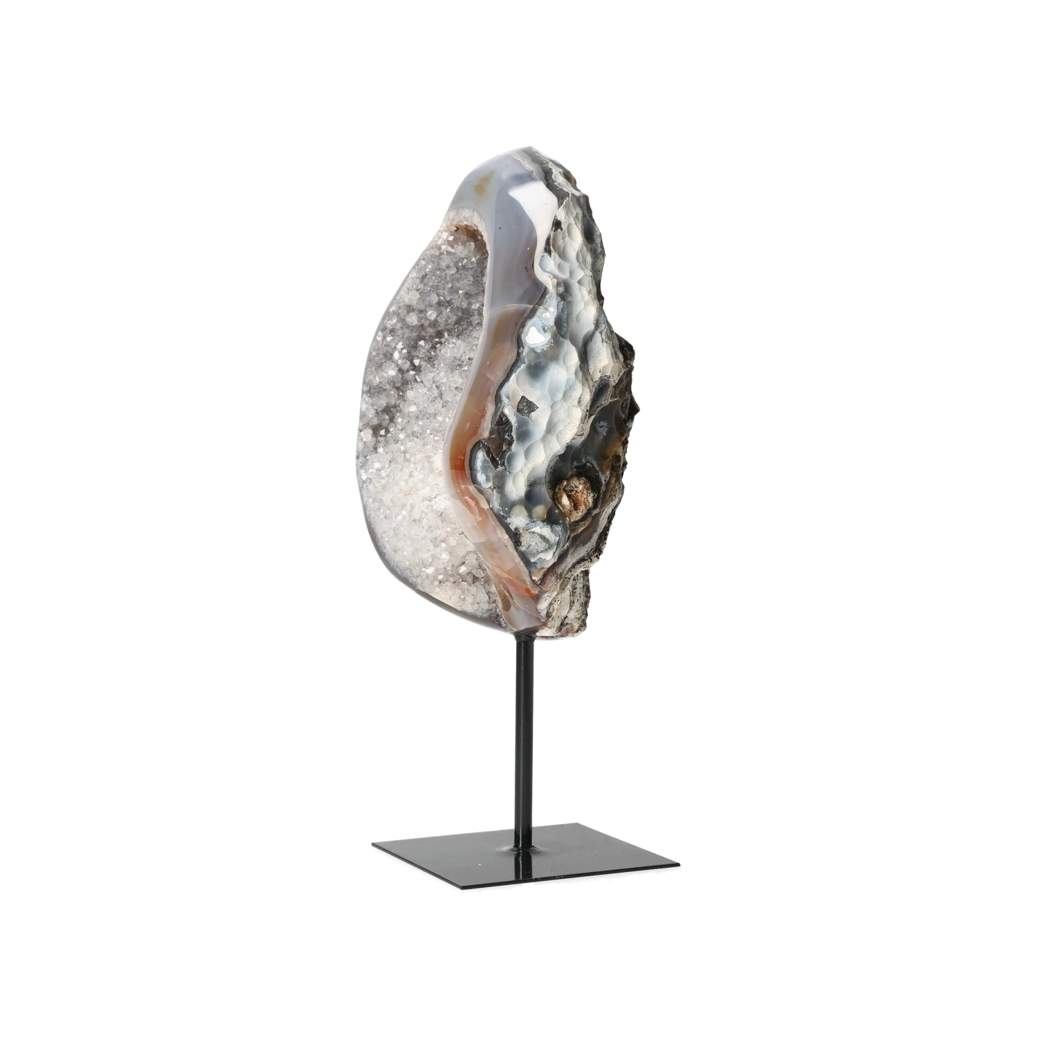 Agate Geode with Quartz on Stand 10000476