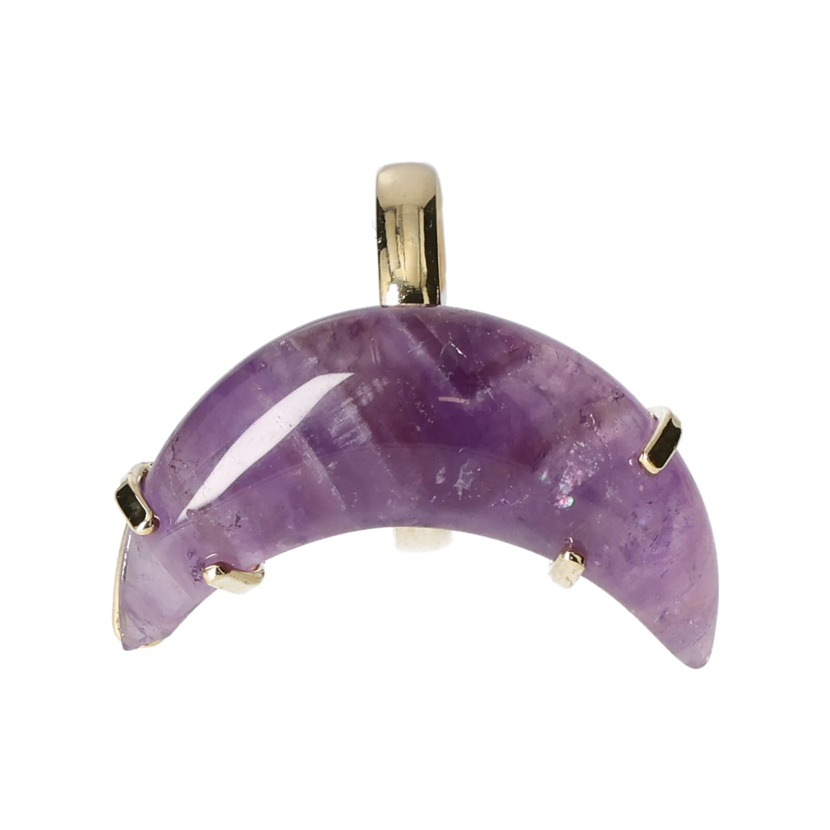 Amethyst Cabochon Moon Ring Gold