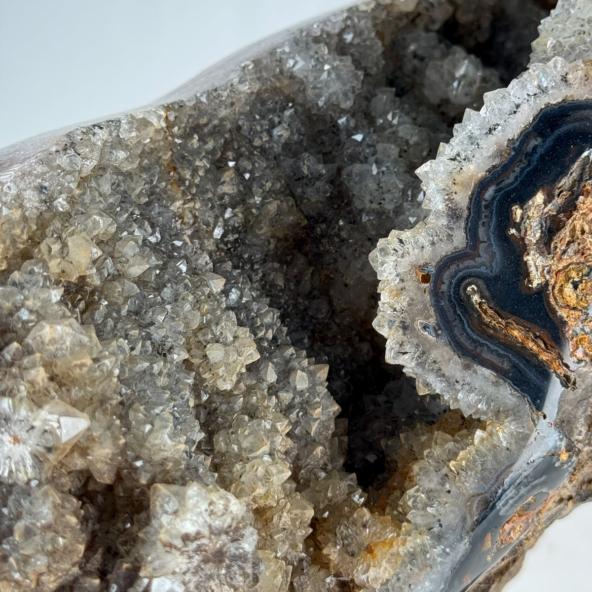 Semi Polished Agate On Metal Base
