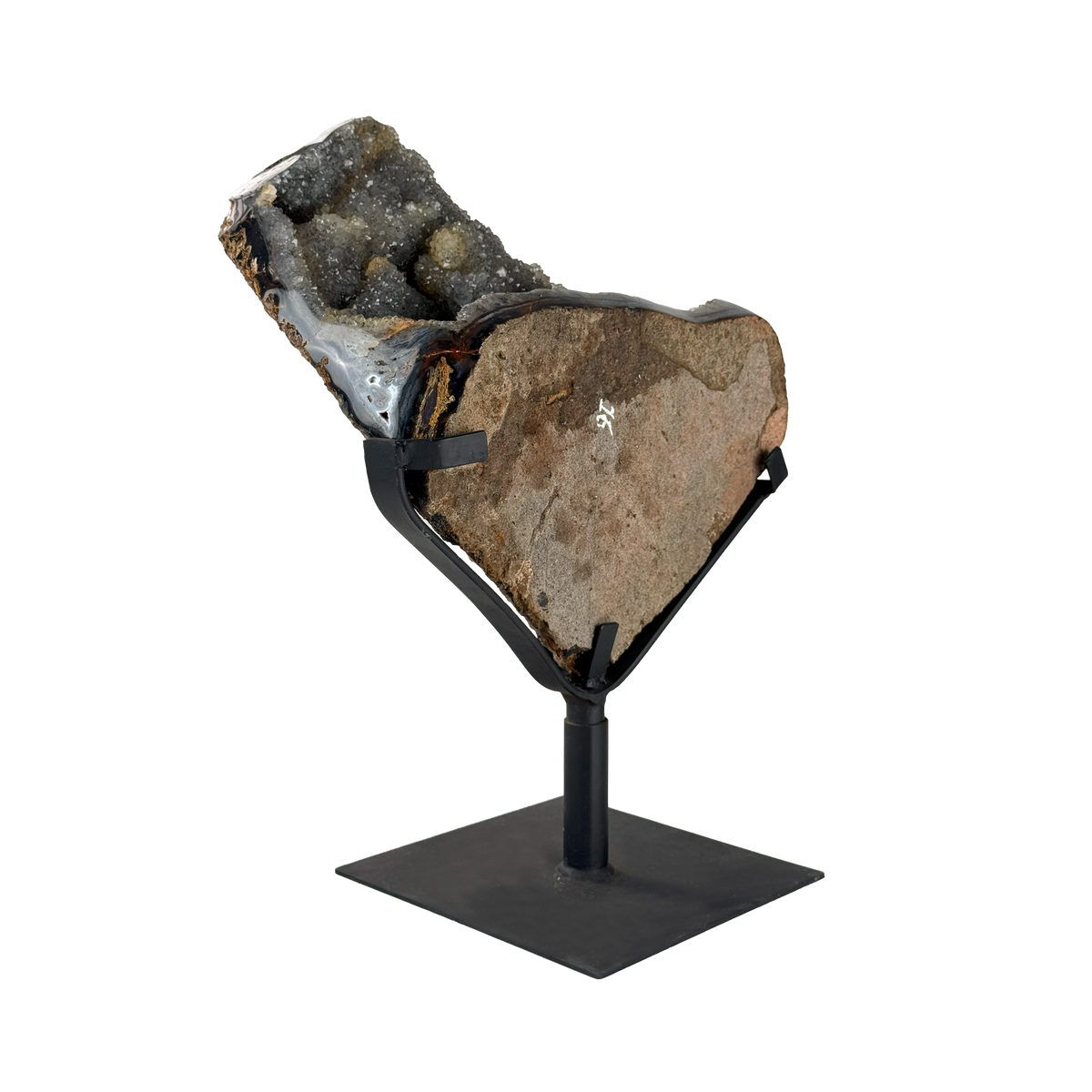 Semi Polished Agate On Metal Base