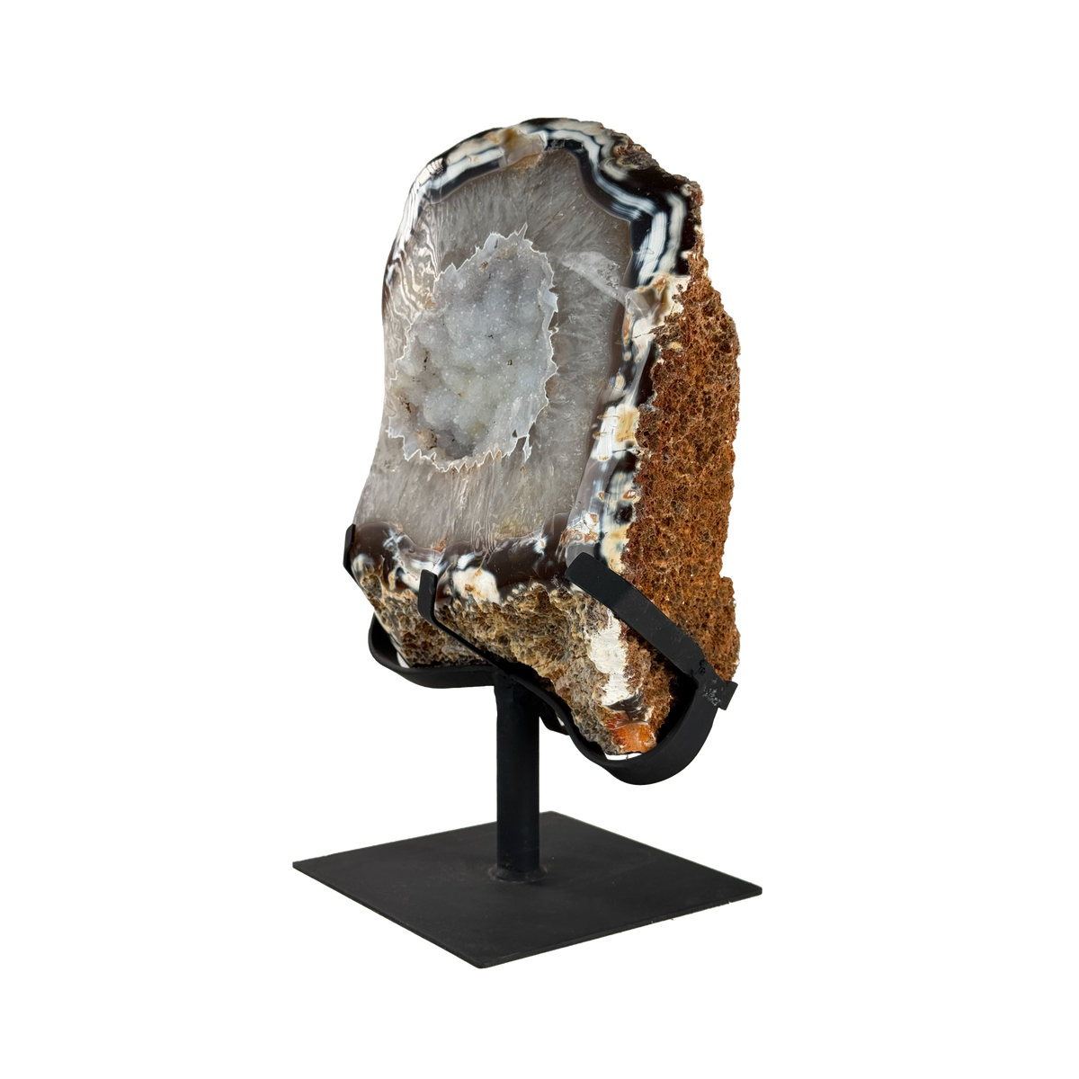 Semi Polished Agate On Metal Base