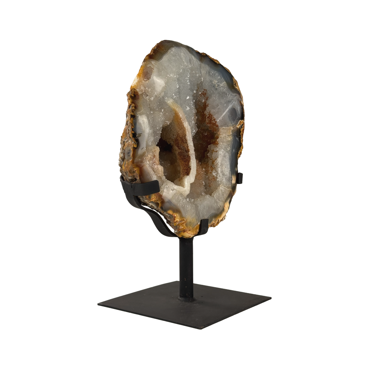 Semi Polished Agate On Metal Base