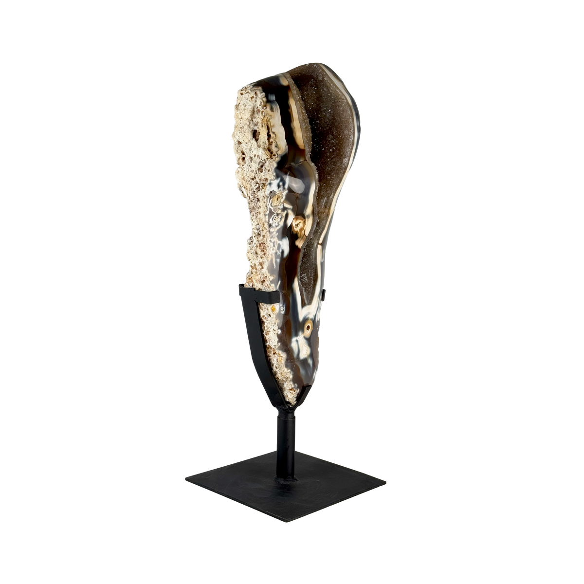 Semi Polished Agate On Metal Base