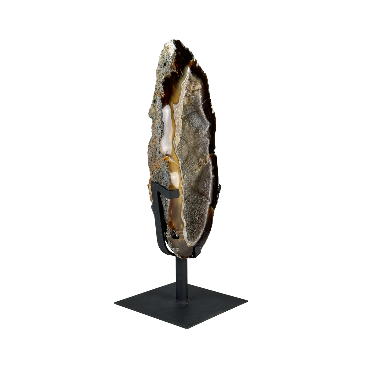Semi Polished Agate On Metal Base