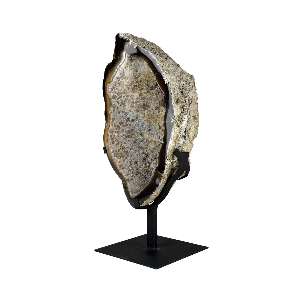 Semi Polished Agate On Metal Base