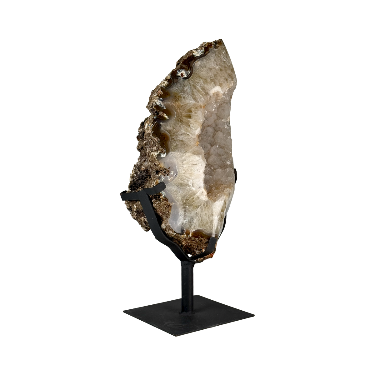 Semi Polished Agate On Metal Base