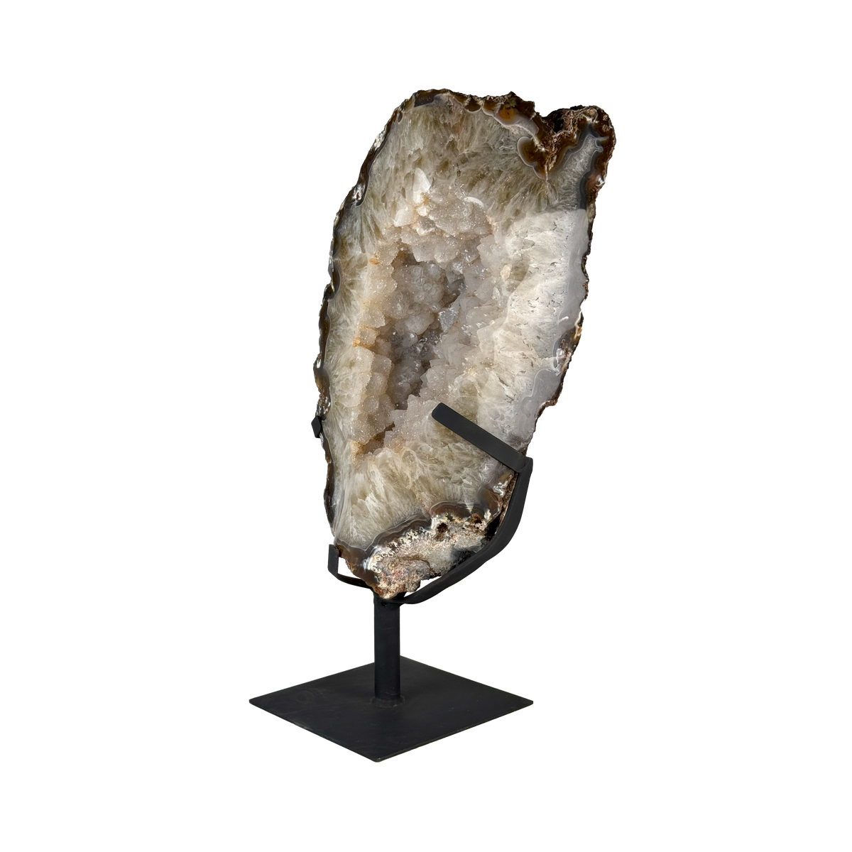 Semi Polished Agate On Metal Base