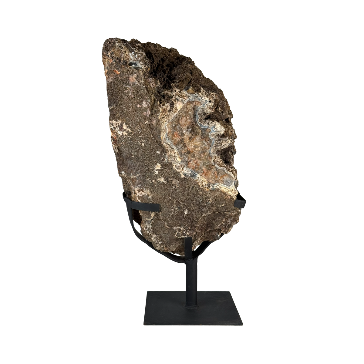 Semi Polished Agate On Metal Base
