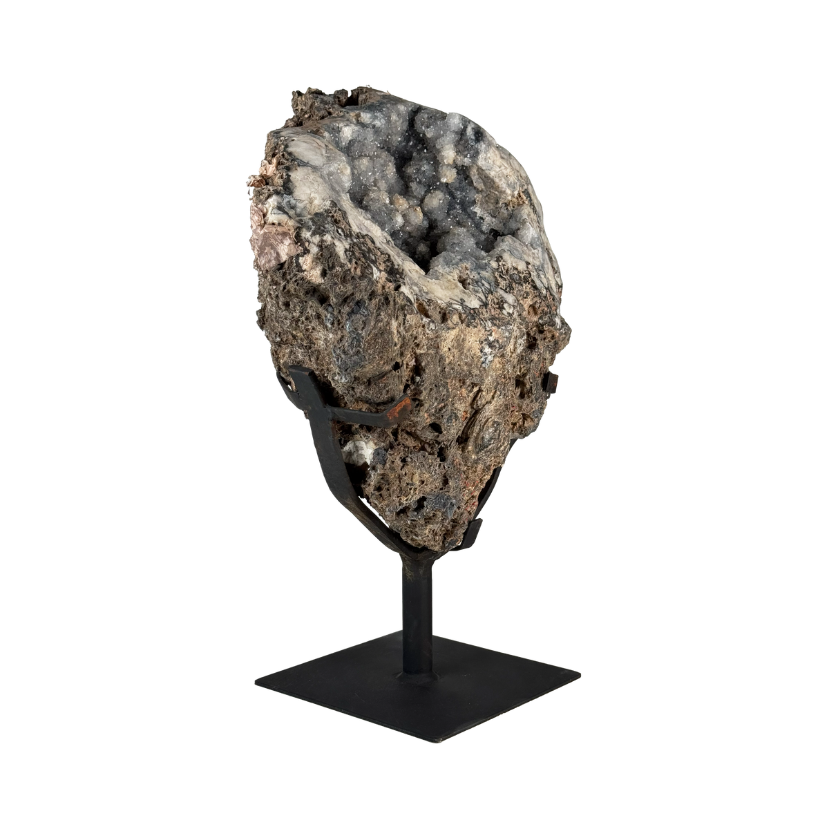 Semi Polished Agate On Metal Base
