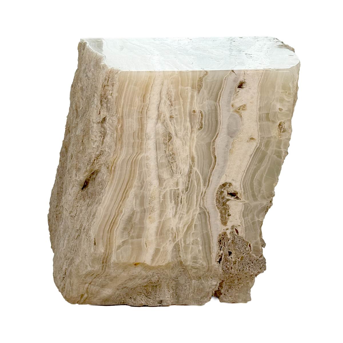 Calcite onyx plinth 430 × 500 × 330 mm