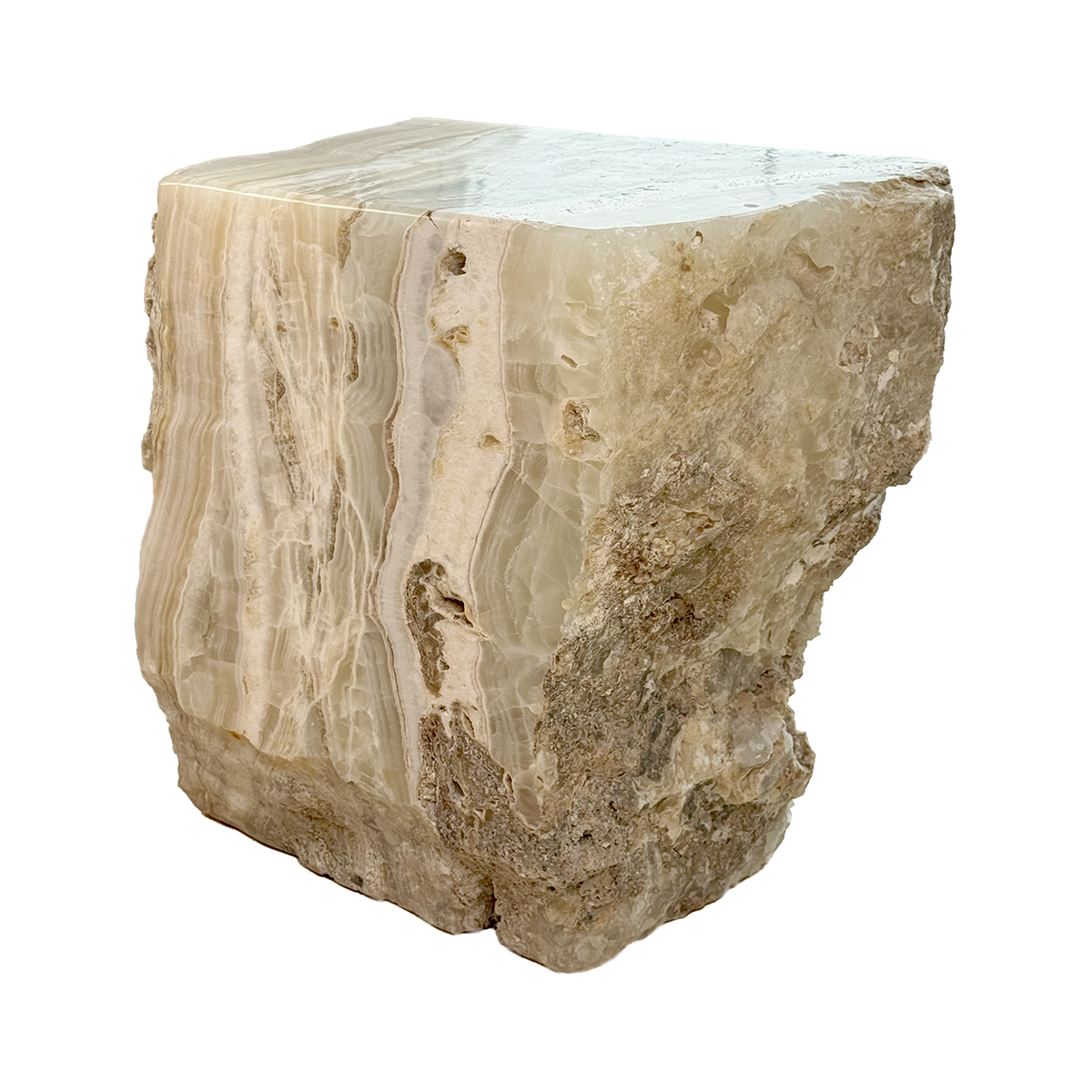 Calcite onyx plinth 430 × 500 × 330 mm