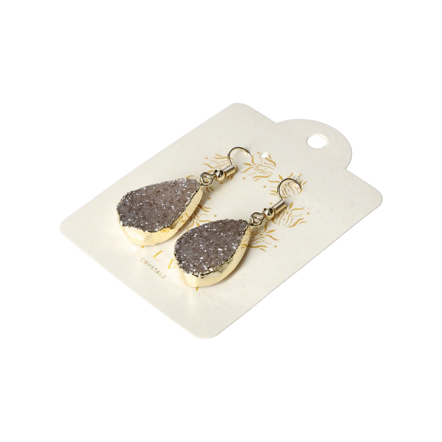Black Druse Earring Gold 40000196