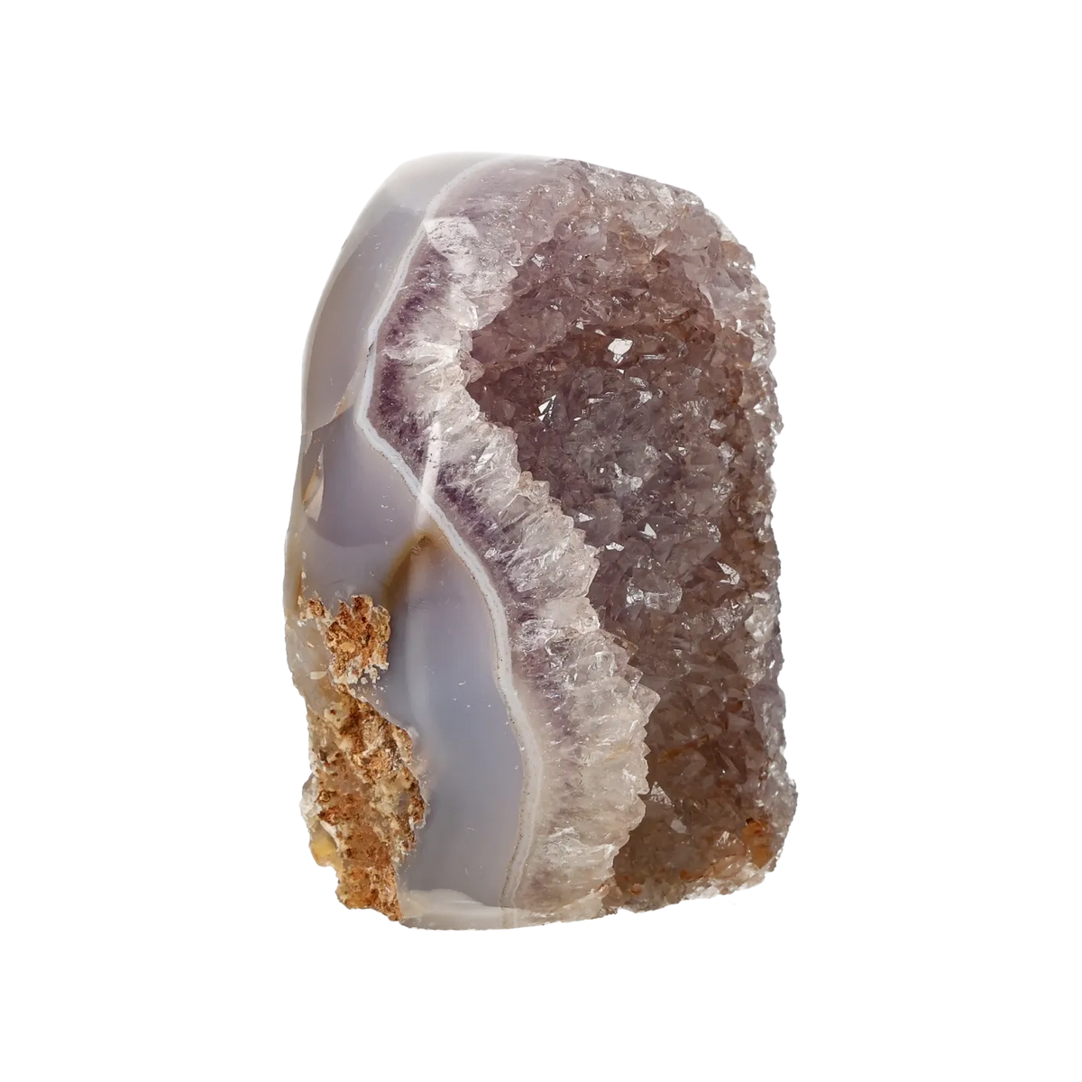 Semi polished Chalcedony with Amethyst 10000407