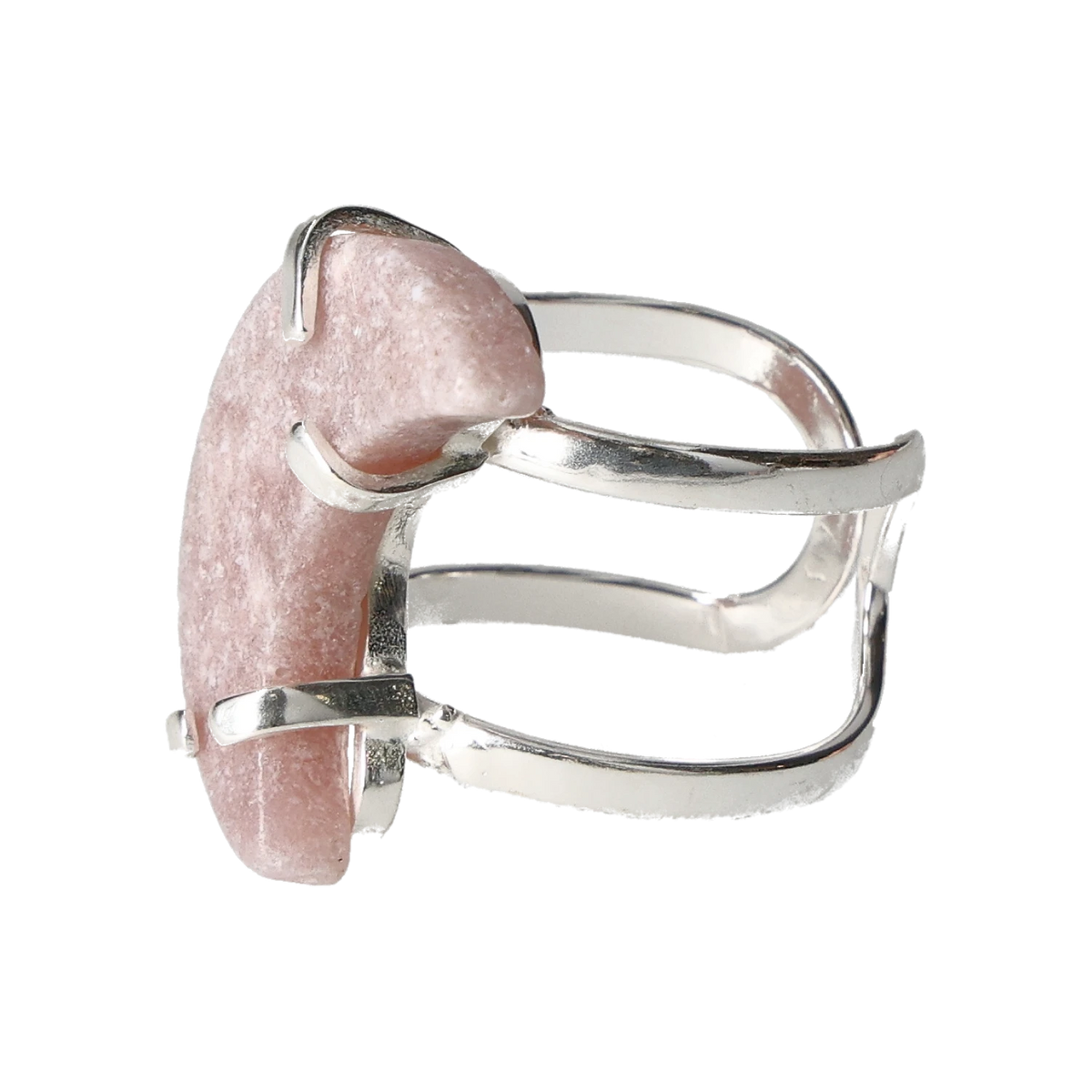 Rose Amethyst Moon Sterling Silver Ring