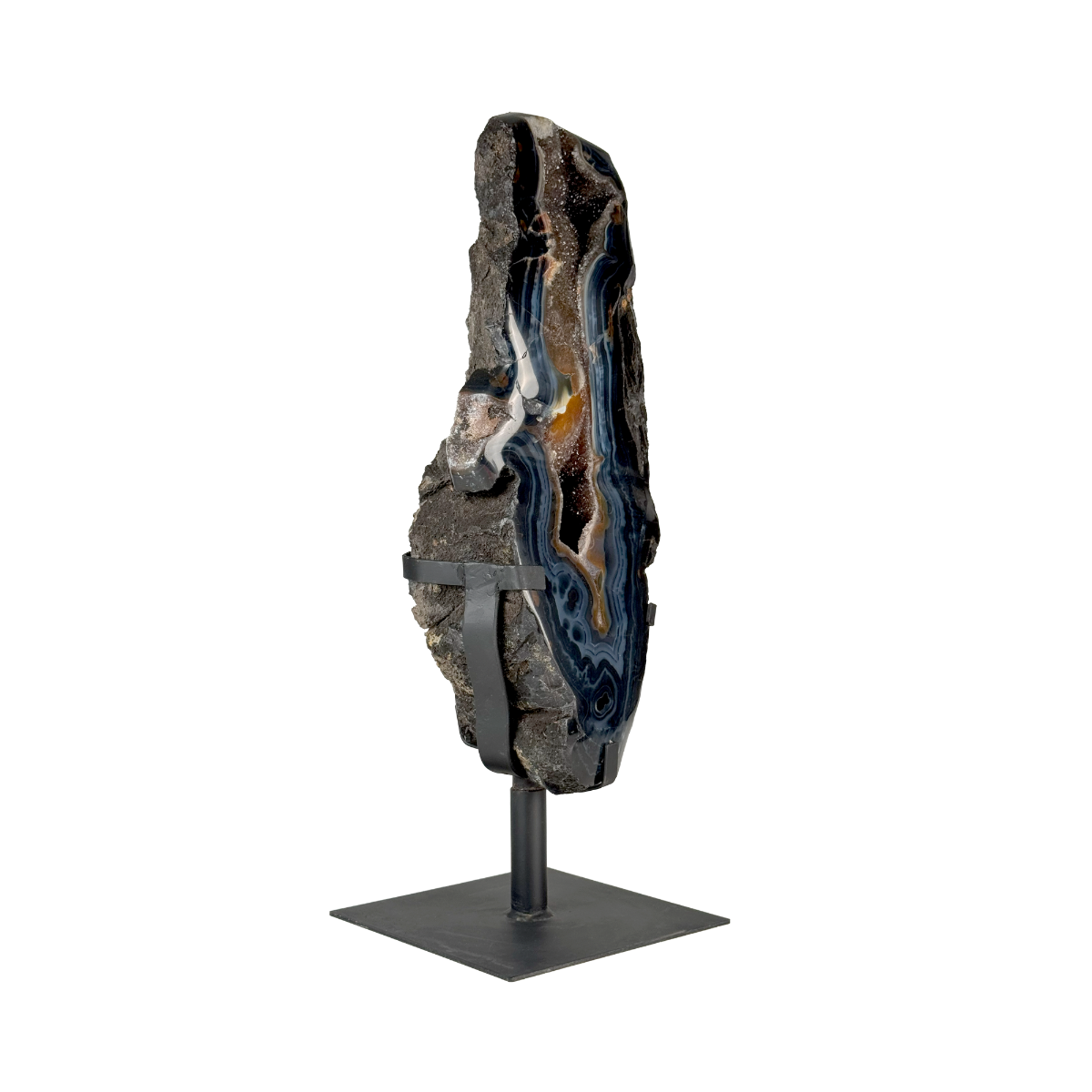 Semi Polished Agate On Metal Base