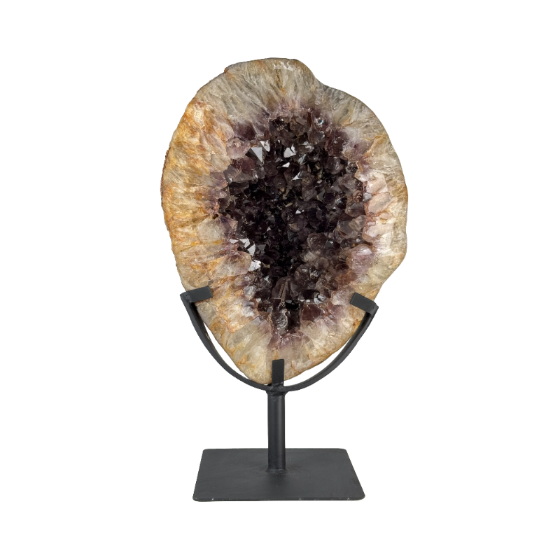 Semi Polished Agate On Metal Base