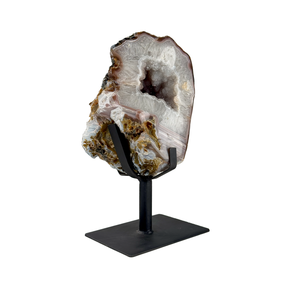 Semi Polished Agate On Metal Base