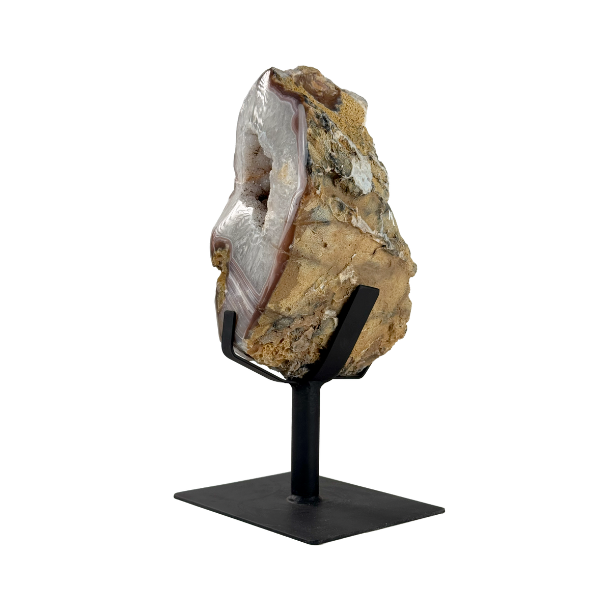 Semi Polished Agate On Metal Base