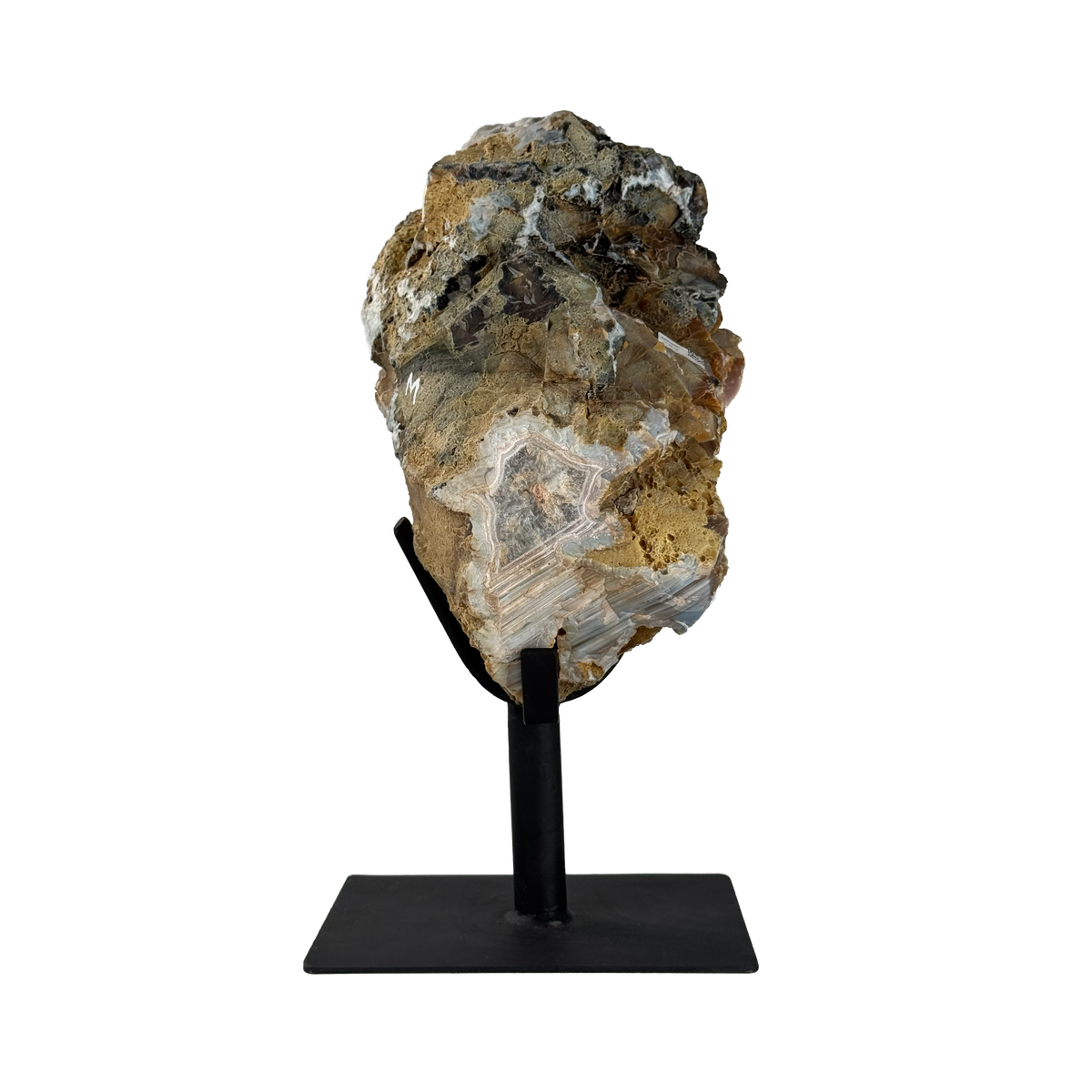 Semi Polished Agate On Metal Base