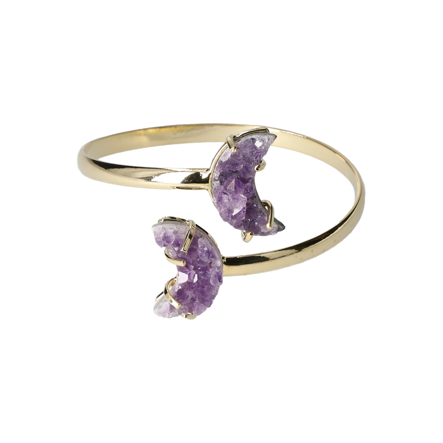 Amethyst Druse Moon Bracelet Gold 40000207