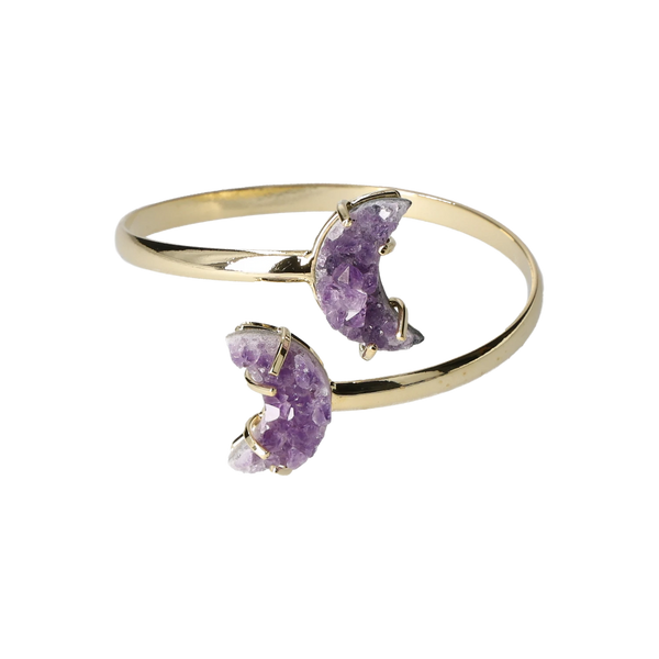 Amethyst Druse Moon Bracelet Gold 40000207
