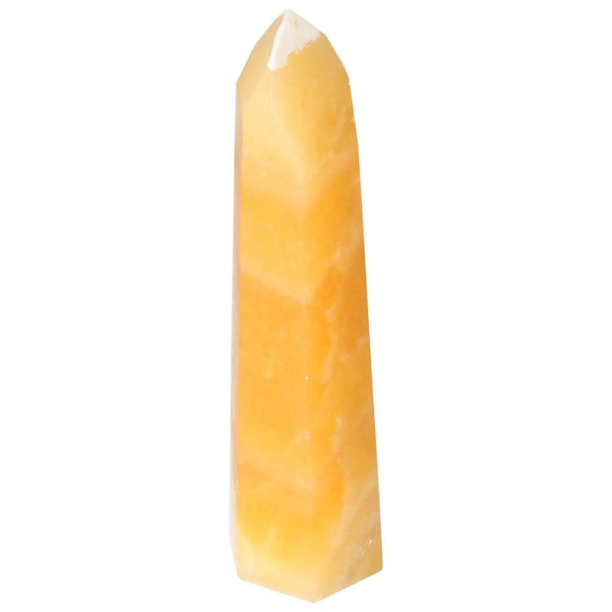 Mexican Calcite Obelisk by Sylvia Crystals - Premium natural gem for self-confidence and goal achievement.