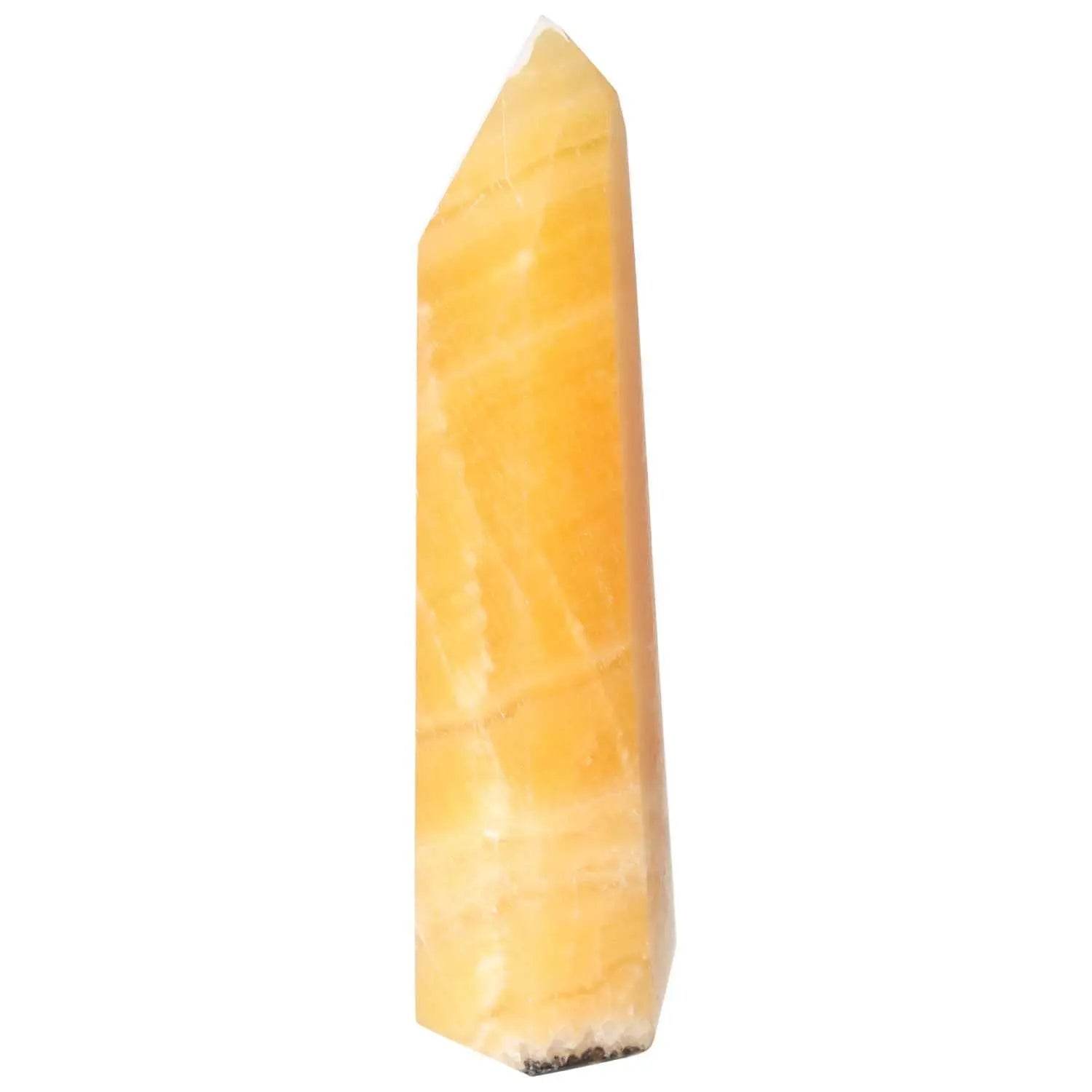 Mexican Calcite Obelisk by Sylvia Crystals, enhancing self-confidence and goal achievement.