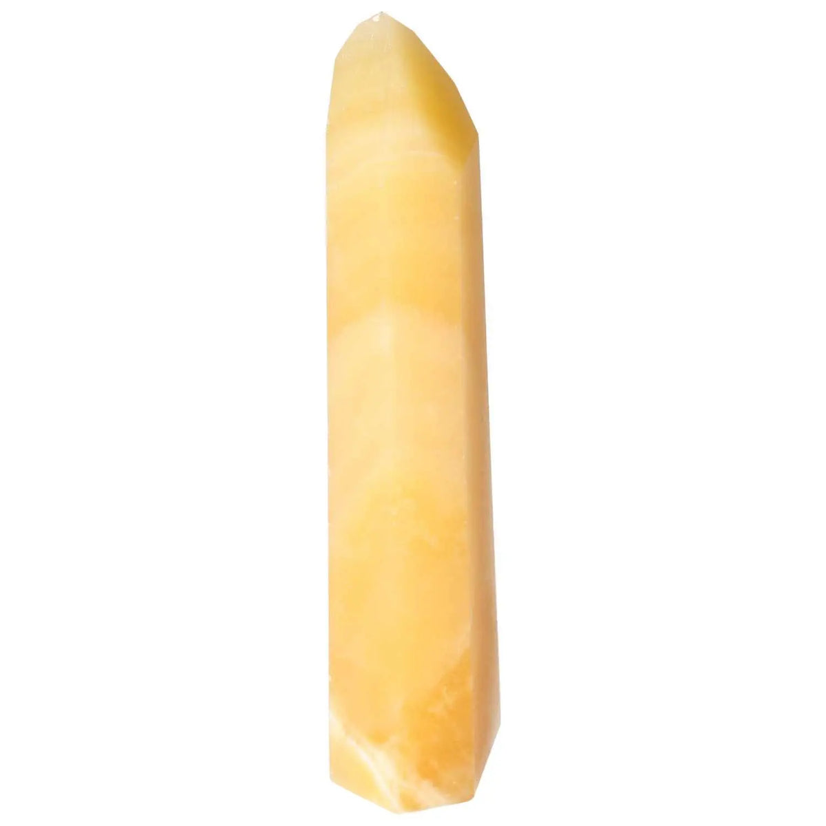 Mexican Calcite Obelisk from Sylvia Crystals, enhancing motivation and concentration, premium quality stone.