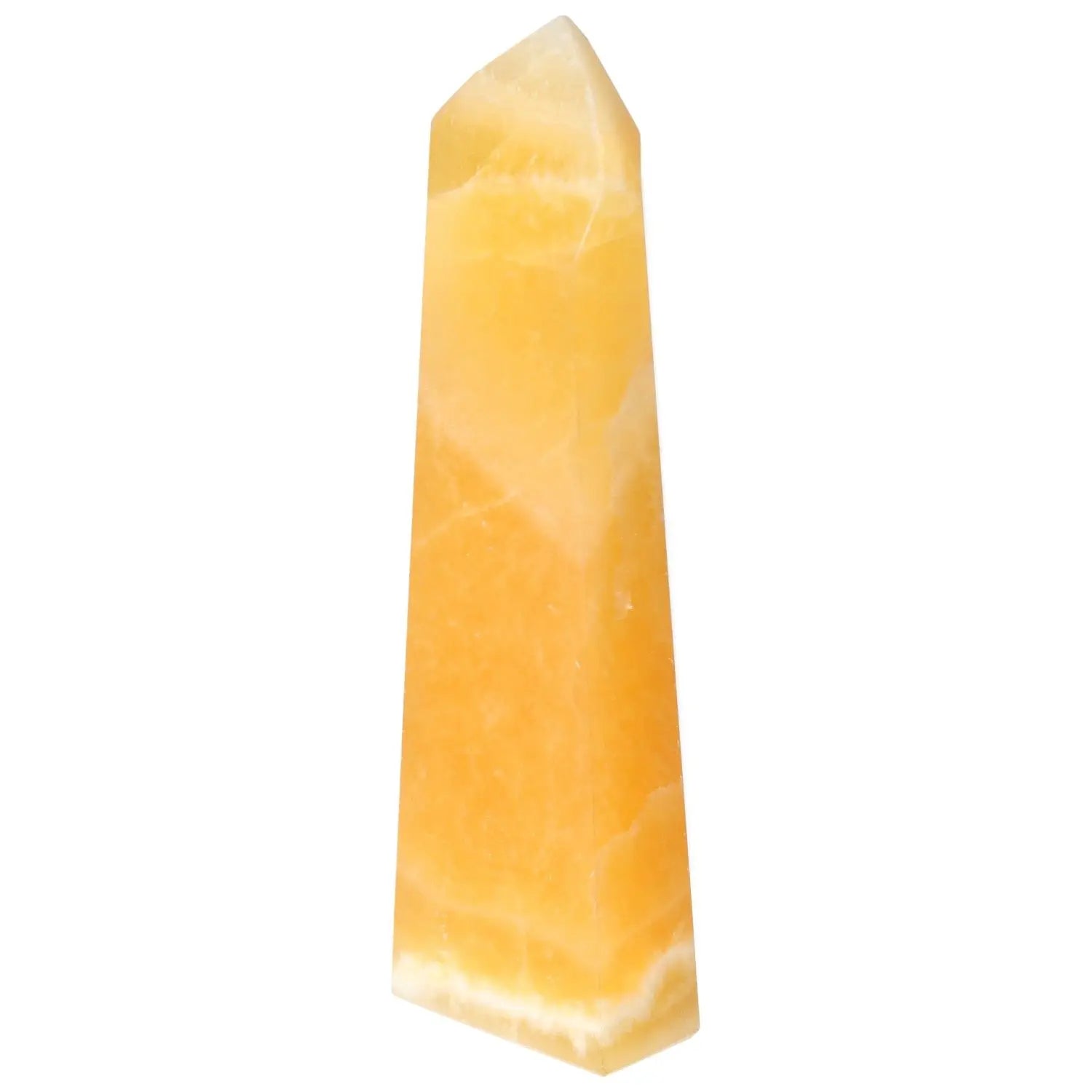 Mexican Calcite Obelisk - Enhance positivity and self-confidence with this premium handpicked crystal from Sylvia Crystals.