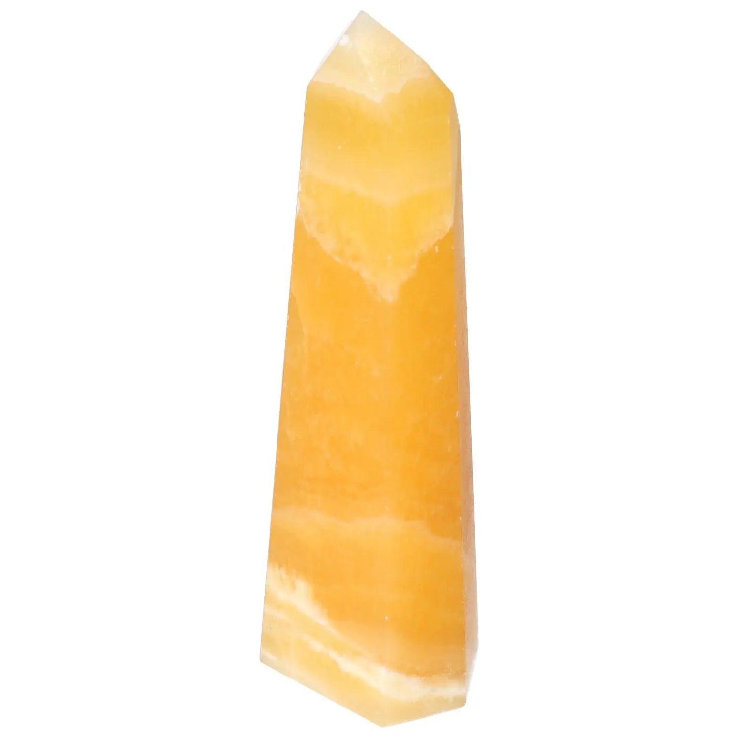 Mexican Calcite Obelisk from Sylvia Crystals showcasing luxury and transformative energy.