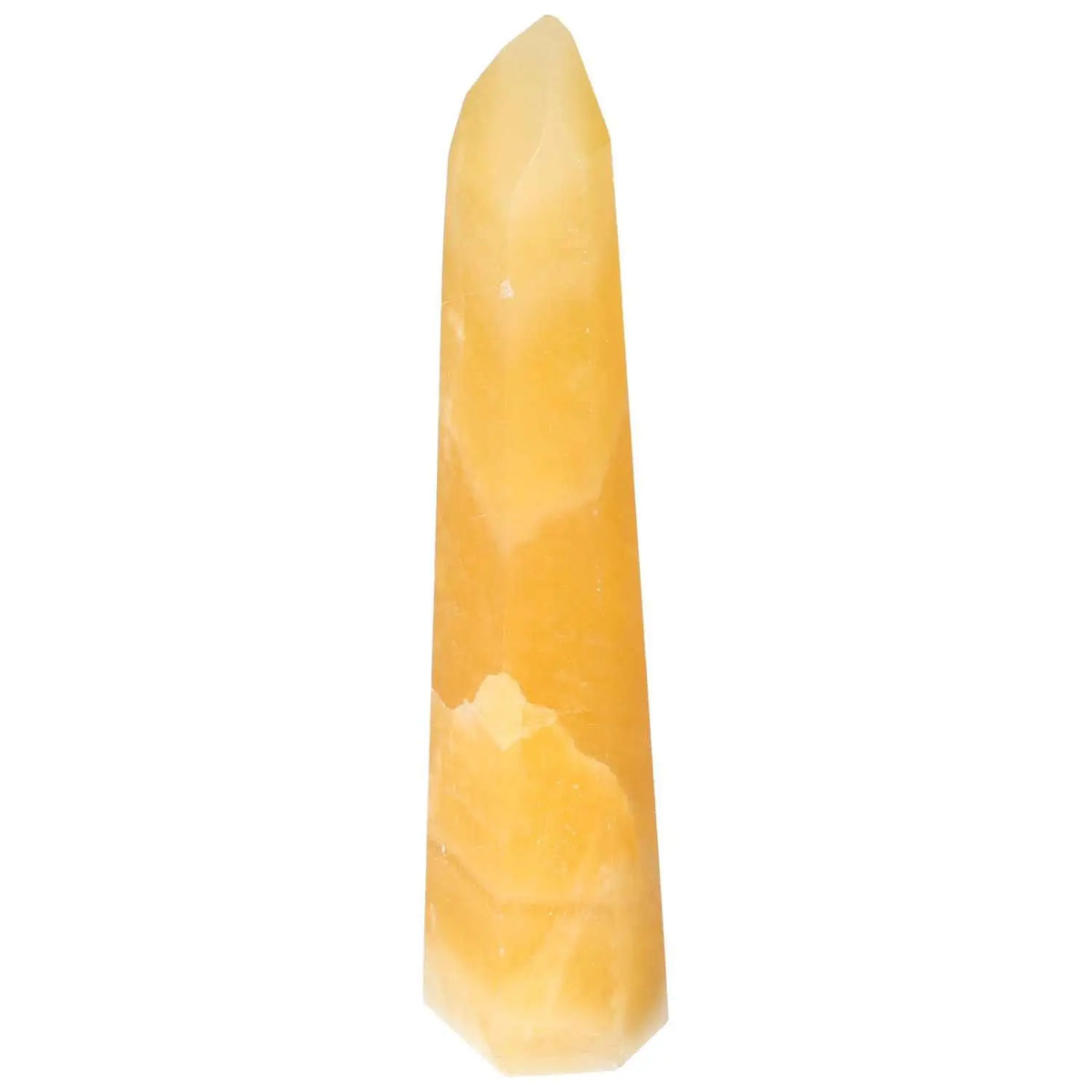 Mexican Calcite Obelisk crystal by Sylvia Crystals, symbolizing transformation and growth, ideal for boosting self-confidence.