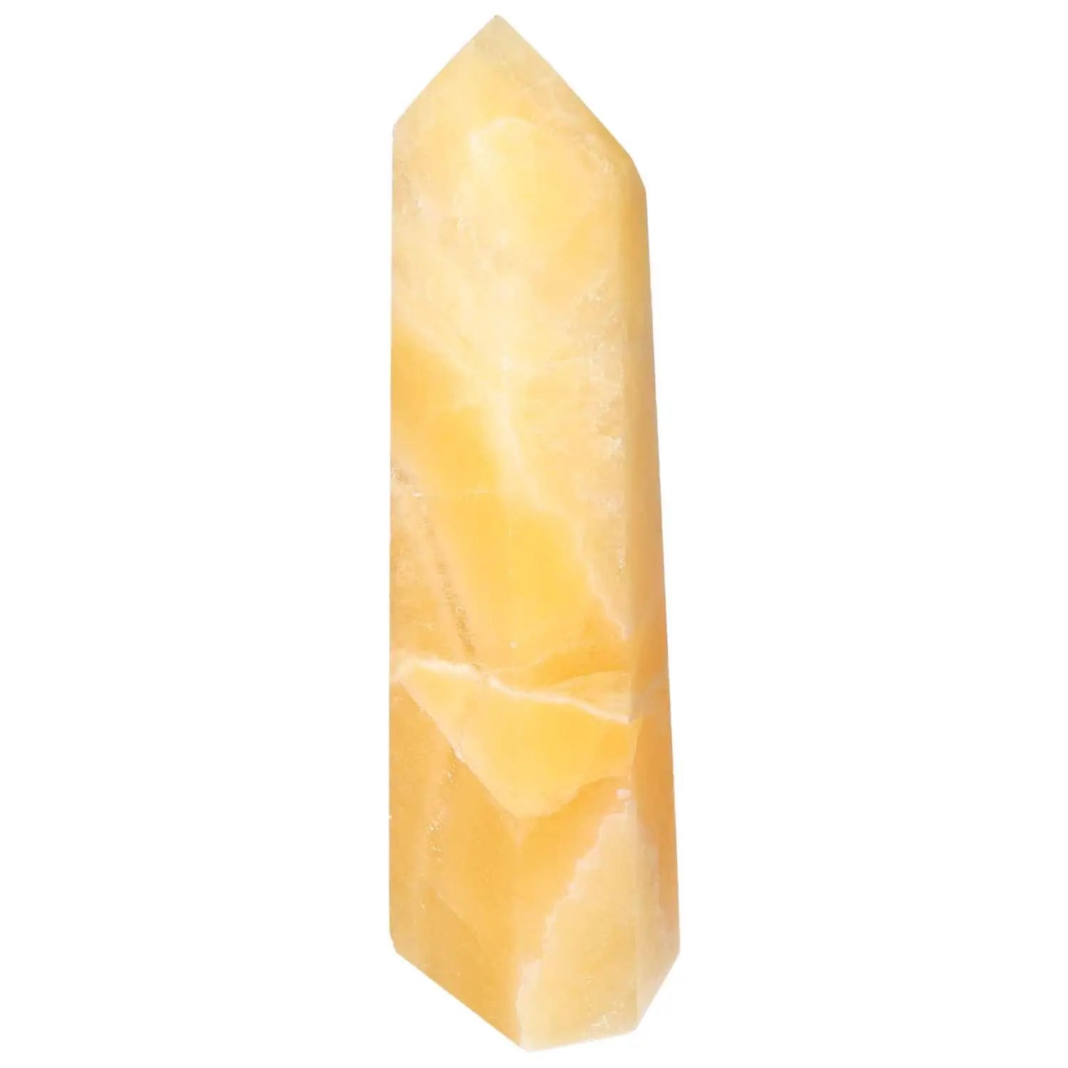 Mexican Calcite Obelisk by Sylvia Crystals, embodies spiritual growth and enhances self-confidence with its premium calcite quality.