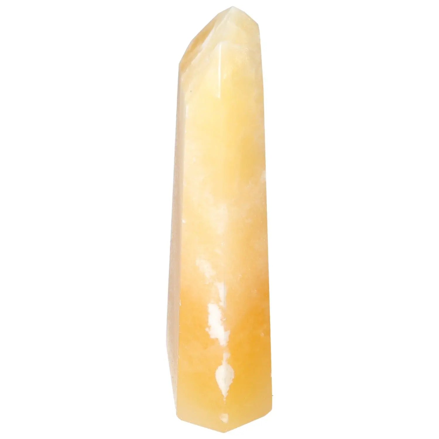 Mexican Calcite Obelisk from Sylvia Crystals, luxury spiritual piece for confidence and growth