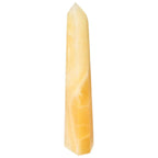 Mexican Calcite Obelisk from Sylvia Crystals - enhances self-confidence, motivation, and energy; premium conscious luxury decor piece.