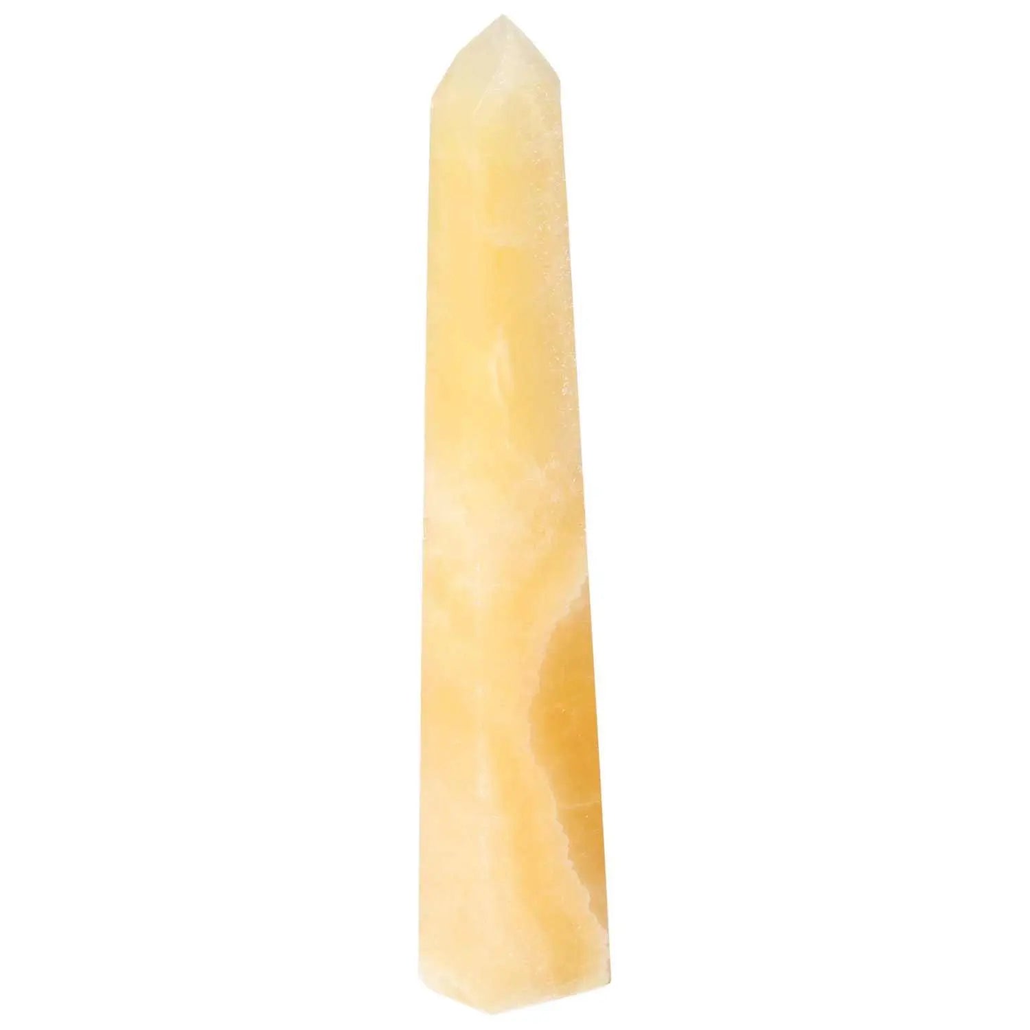 Mexican Calcite Obelisk from Sylvia Crystals, enhancing self-confidence and motivation with spiritual enrichment properties.