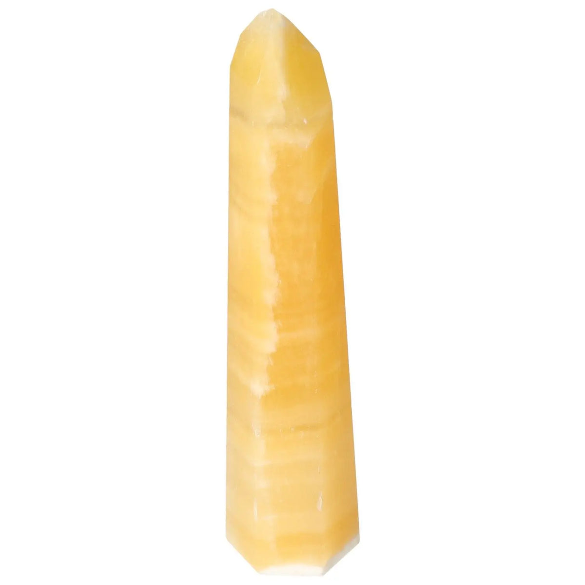Mexican Calcite Obelisk, spiritual empowerment stone for self-confidence and motivation from Sylvia Crystals.