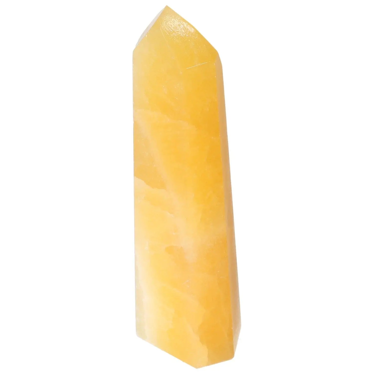 Mexican Calcite Obelisk from Sylvia Crystals, enhancing energy transformation and elegance.