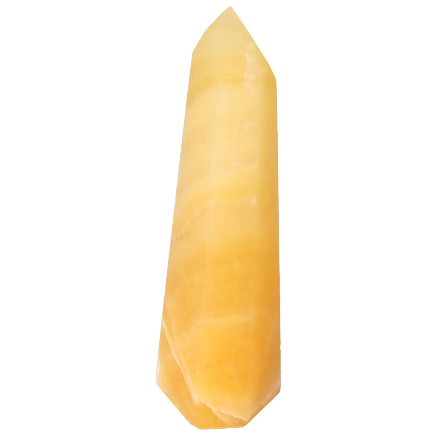 Mexican Calcite Obelisk from Sylvia Crystals, enhancing confidence and motivation, ideal for students and professionals.