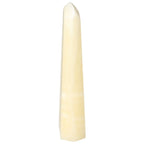 Mexican Calcite Obelisk by Sylvia Crystals, a handpicked stone enhancing spiritual harmony and positive energy in ivory sheen.