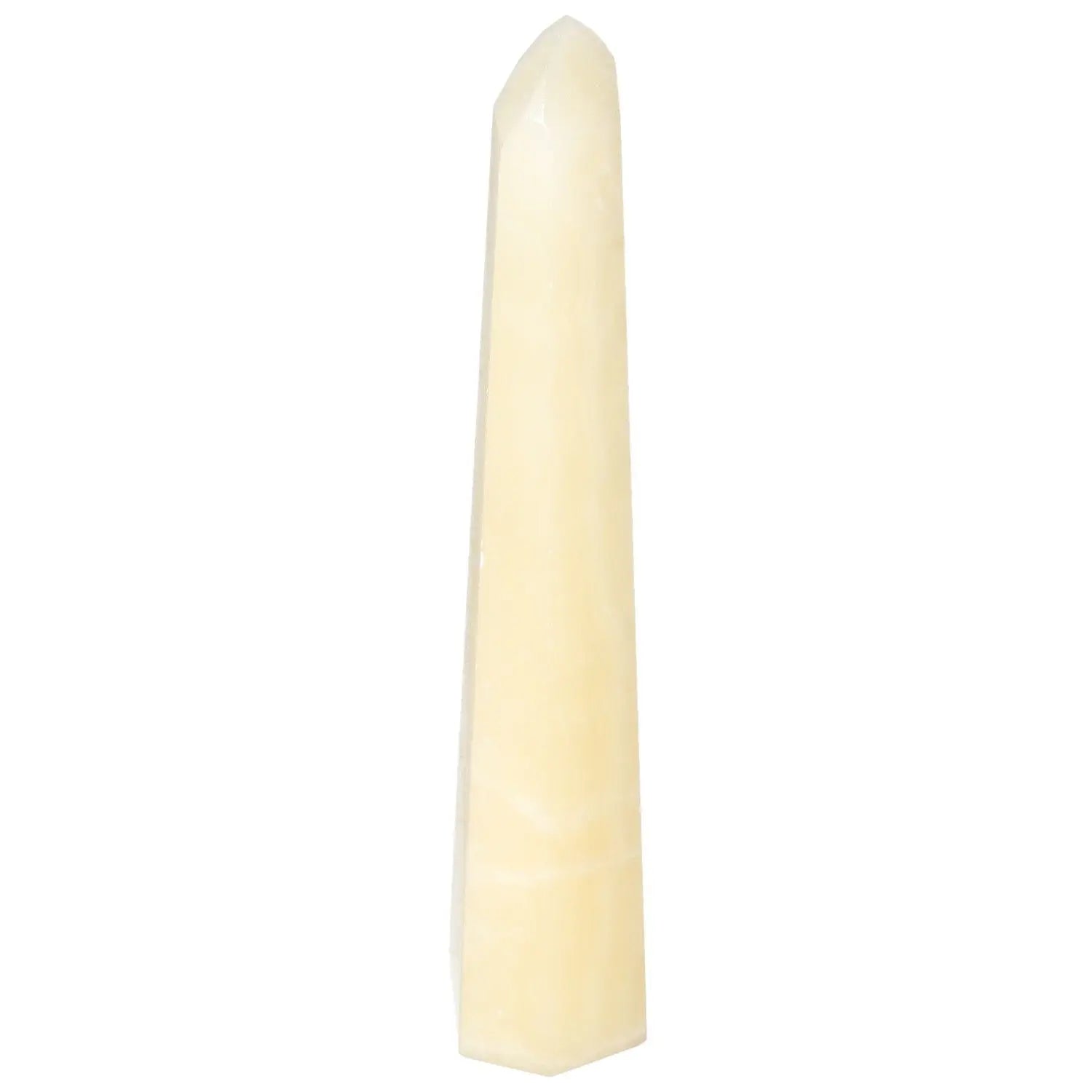 Mexican Calcite Obelisk by Sylvia Crystals, a luxurious and spiritual stone for enhancing positive energy and personal growth.