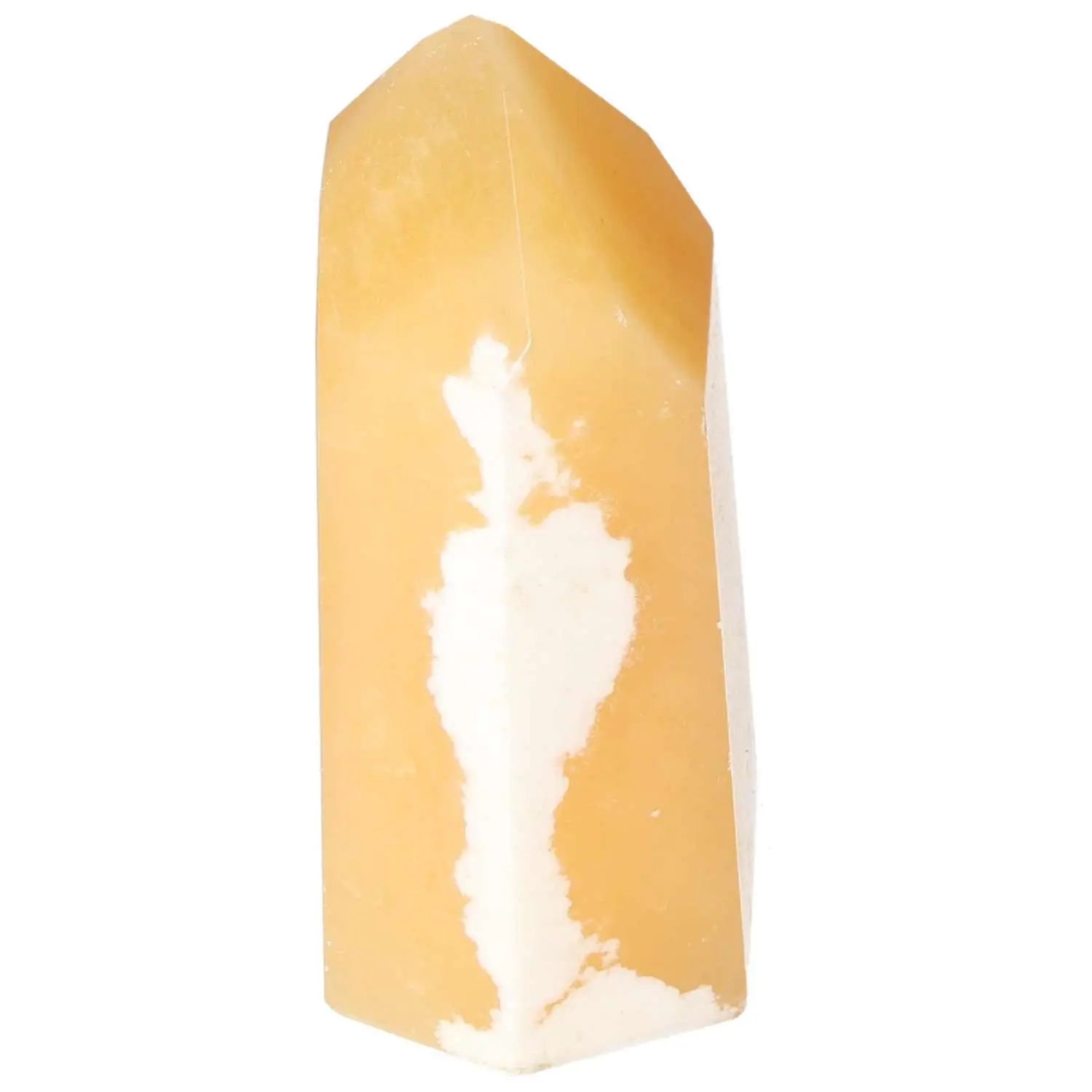 Mexican Calcite Obelisk from Sylvia Crystals, enhancing self-confidence and motivation with premium craftsmanship.