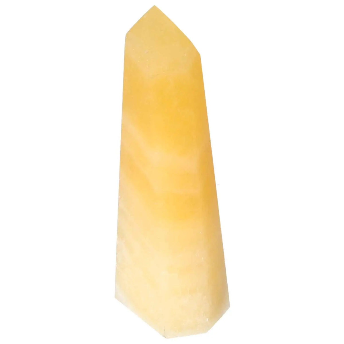 Mexican Calcite Obelisk crystal sculpture for energy enhancement and luxury living from Sylvia Crystals.