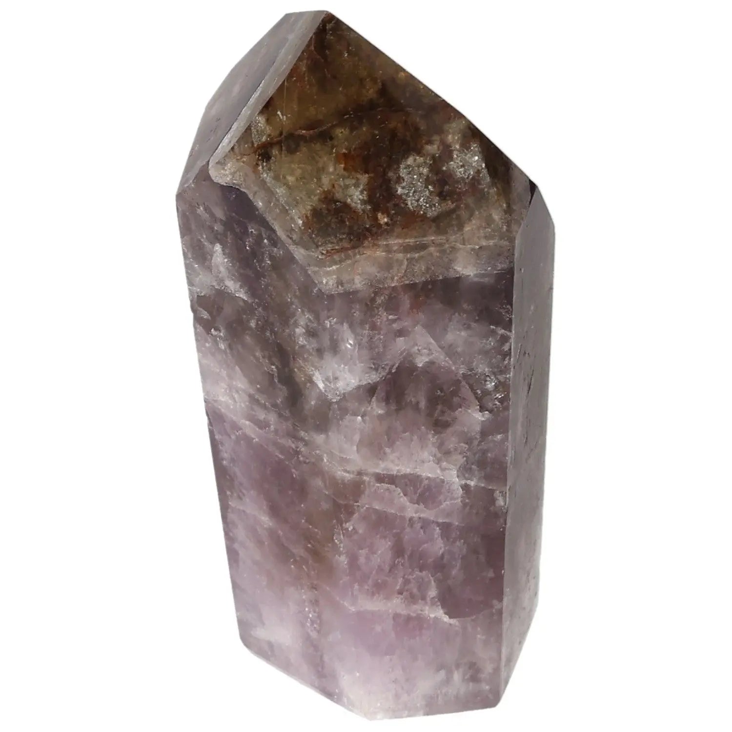 Seven Point Polished Amethyst crystal from Sylvia Crystals, enhancing energy and aesthetics in any space.