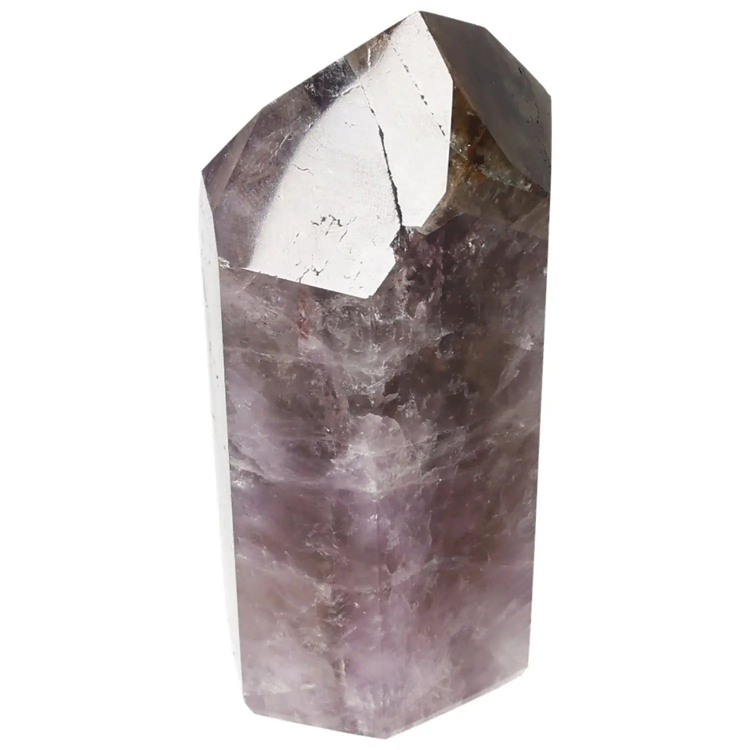 Seven Point Polished Amethyst crystal by Sylvia Crystals, enhancing concentration and energy with spiritual aesthetics.