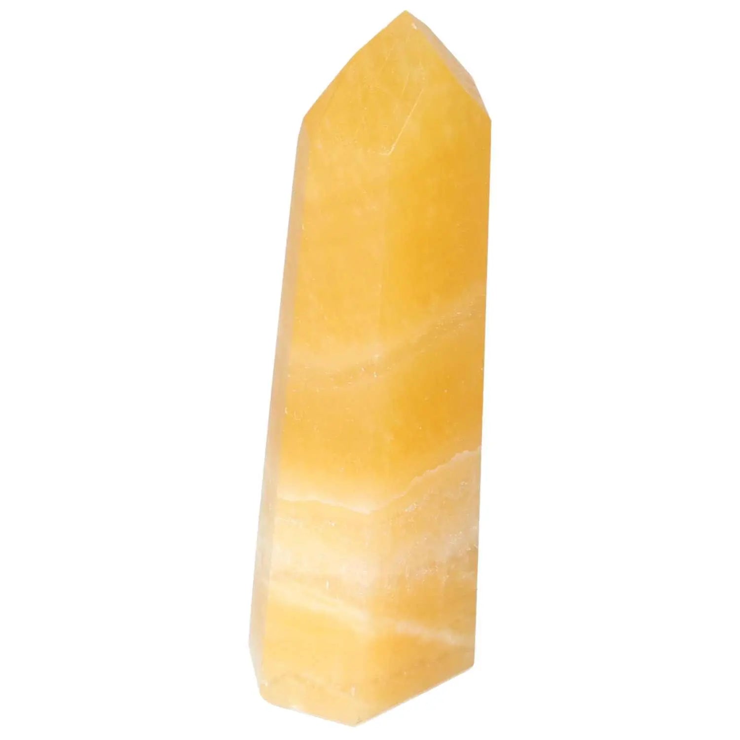 Mexican Calcite Obelisk from Sylvia Crystals, enhancing self-confidence and visual appeal with premium quality.