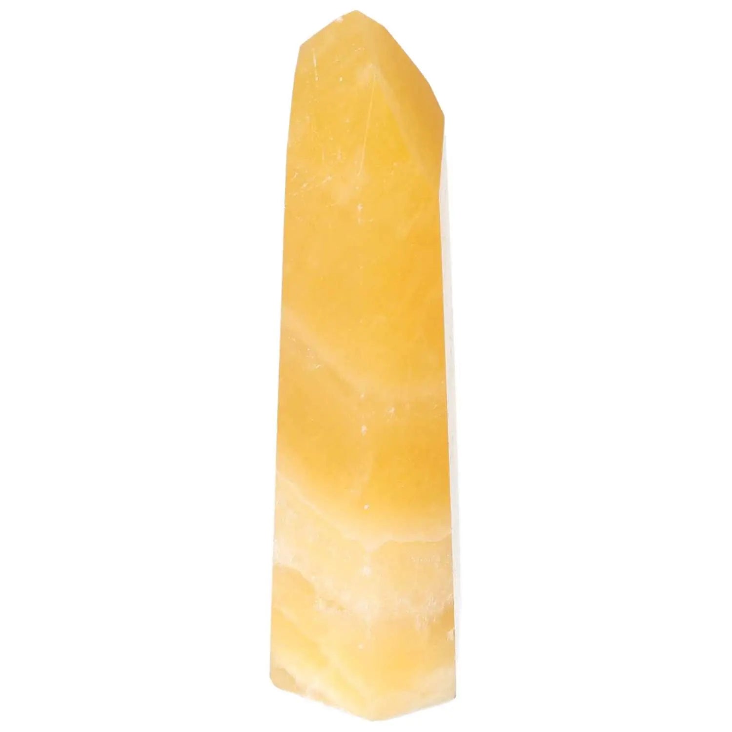 Mexican Calcite Obelisk from Sylvia Crystals, enhances self-confidence and goal achievement, premium quality artifact.