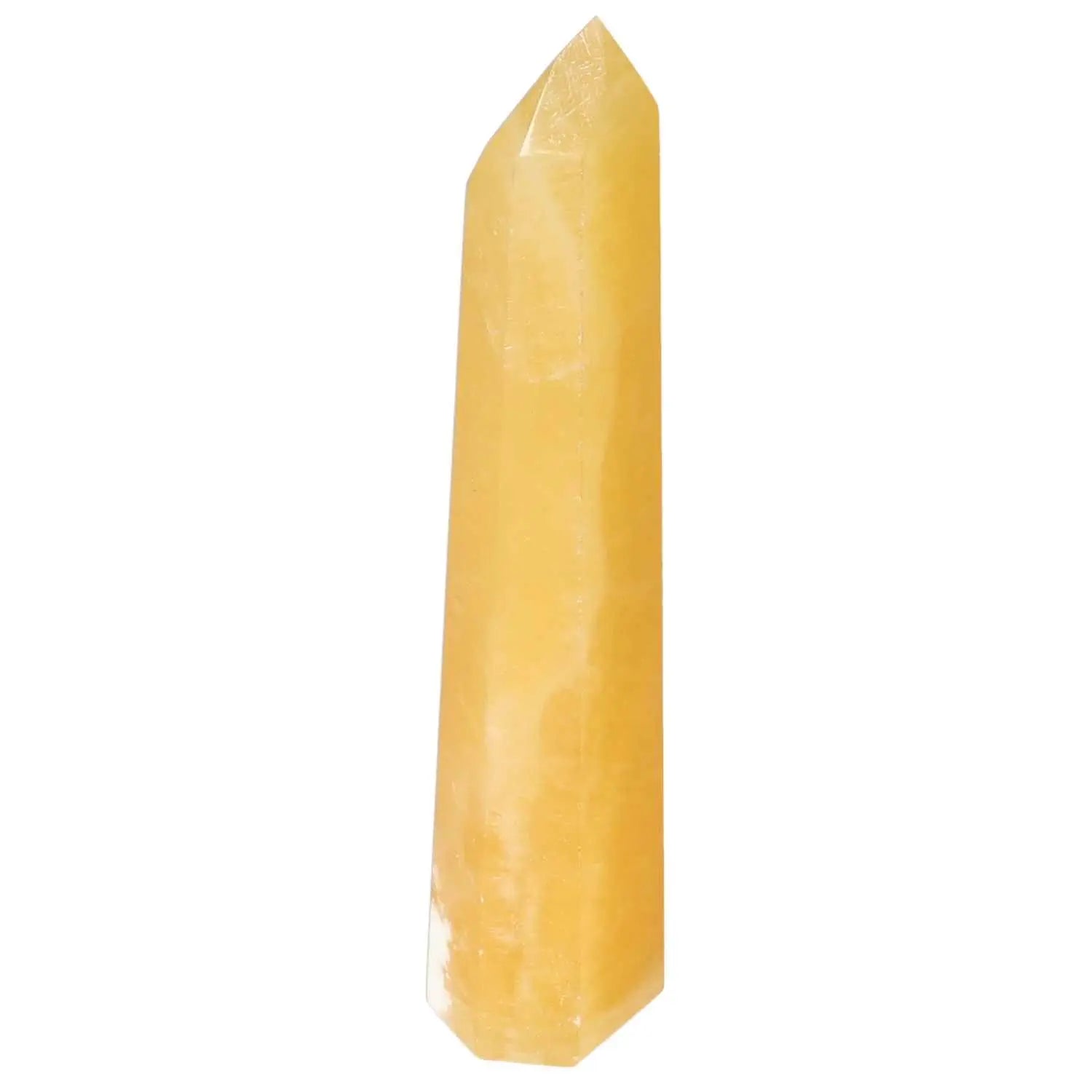 Mexican Calcite Obelisk from Sylvia Crystals, showcasing premium quality and spiritual elegance, handpicked by expert suppliers.