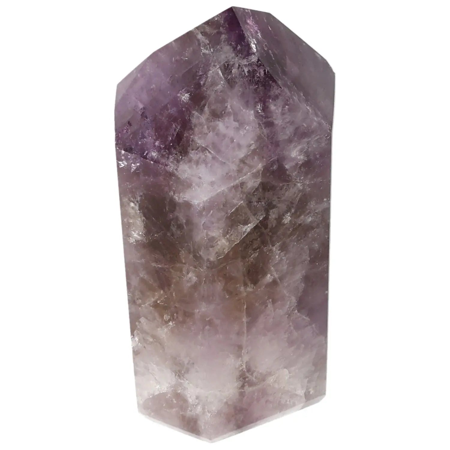 Seven Point Polished Amethyst crystal by Sylvia Crystals, showcasing a unique design for spiritual connection and beauty.